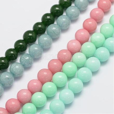 Natürliche und gefärbte Perle Malaysia Jade Stränge G-A146-6mm-B-1