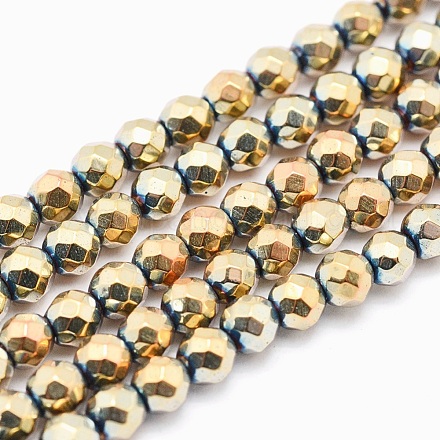 Electroplate Non-magnetic Synthetic Hematite Beads Strands G-L487-C-21-1