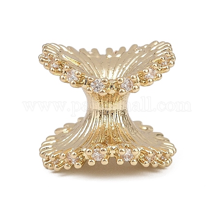 Латунные микро проложить кубического циркония бусы KK-F921-05G-1