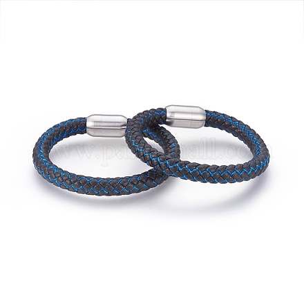 Braided Leather Cord Bracelets BJEW-F349-15P-01-1