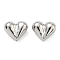 Brass Beads, Cadmium Free & Lead Free, Rack Plating, Long-Lasting Plated, Heart, Platinum, 9x11.5x7mm, Hole: 1.5mm