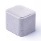 Velvet Ring Boxes, Jewelry Gift Boxes, Rectangle, Light Grey, 5.1x6.0x4.7cm