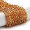 Electroplate Transparent Glass Beads Strands, Faceted(32 Facets), Round, Pearl Luster Plated, Camel, 3mm, Hole: 0.8mm, about 164~166pcs/strand, 19.69~19.88 inch(50~50.5cm)