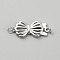 S925 Sterling Silver Box Clasps, Bowknot, with Jump Ring, Platinum, 8.5x20x2.5mm, Hole: 2mm