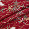 Japanese Style Cotton Fabric, Clothing Accessories, Crane Pattern, Dark Red, 1000x1500x0.2mm