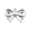 Brass Pendants, Bowknot, Platinum, 11.5x16x2mm, Hole: 1.4mm