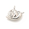 Brass Pendants, Long-Lasting Plated, Lead Free & Cadmium Free, Snail Charms, Platinum, 11.5x14.5x3.5mm, Hole: 1.8mm