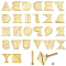 Brass Wood Burning Tip Sets, Wood Burning Tool, Carving Iron Tip, for Pyrography, Letter A~Z, Golden, Letter: 19.5~20x11.5~27x11.5mm, 26pcs/set