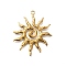 304 Stainless Steel Pendants, Golden, Sun, 40.5x33.5x2mm, Hole: 2.2mm