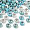 Opaque Resin European Beads, Large Hole Beads, Rondelle with Silver Color Plated Brass Cores, Mixed Color, 13.5x8.5mm, Hole: 4.5mm