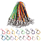 Polyester Cord Mobile Making Cord Loops, with Iron Findings and Aluminum Lobster Claw Clasps, Mixed Color, 6.8cm