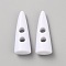 Resin Buttons, Horn, 2-Hole, White, 48x17.5x12.5mm, Hole: 6.5mm