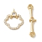 Brass Micro Pave Clear Cubic Zirconia Toggle Clasps, Cloud, Real 18K Gold Plated, 22mm, Bar: 25x5x3mm, Hole: 1.2mm, pendant: 16x15x2mm, Hole: 1.2mm