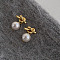 304 Stainless Steel and Glass-based Imitation Pearl Dangle Earrings for Women, Knot, Creamy White, 18mm