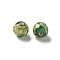 Handmade Gold Foil Glass Beads, Round, Green, 8~9x7~9mm, Hole: 1.6mm