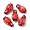 Handmade Lampwork Beads, Bumpy Vase with Floral Pattern, Red, 29~31x17x16.5mm, Hole: 2mm
