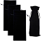 4Pcs Velvet Wine Bottle Packing Pouches, Drawstring Bags, Rectangle, Black, 37.5x15.2x0.7cm
