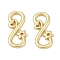 Brass S-Hook Clasps, Cadmium Free & Lead Free, Rack Plating, Long-Lasting Plated, Star with Heart, Real 18K Gold Plated, 11.5x6x1mm, Hole: 3.2mm