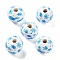 Wood European Beads, Large Hole Beads, Flower, Light Sky Blue, 15.5~16x14.5mm, Hole: 4mm