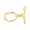 Brass Toggle Clasps, Oval, Real 18K Gold Plated, Oval: 23.5x15x2mm, Hole: 3mm, Bar: 27x7x2mm, Hole: 2.5mm
