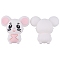 Silicone Beads, DIY Nursing Necklaces Making, Mouse, WhiteSmoke, 30x30mm