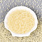 Transparent Frosted Colours Glass Seed Beads, Donut, Light Goldenrod Yellow, 4.1x2.2~2.8mm, Hole: 1~1.2mm, about 9000pcs/pound