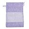 Cotton Packing Pouches, Drawstring Bags, with Organza Ribbons, Lilac, 23x16x0.35cm