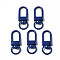 Spray Painted Eco-Friendly Alloy Swivel Snap Hooks Clasps, Cadmium Free & Nickel Free & Lead Free, Blue, 33.5x12.5x5mm, Hole: 5x9mm