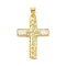 Rack Plating Brass Clear Cubic Zirconia ABS Pearl Enamel Pendants, Cadmium Free & Lead Free, Long-Lasting Plated, Cross, Real 18K Gold Plated, 29x20x4mm, Hole: 3x4mm