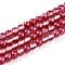 Baking Painted Transparent Glass Beads Strands, Round, Two Tone, Crimson, 4~5mm, Hole: 0.7mm