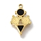 Ion Plating(IP) 304 Stainless Steel Manual Polishing Charms, with Acrylic, Triangle & Flat Round, Golden, 15x9.5x2mm, Hole: 1.2mm