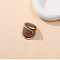 Dunhuang Style Glass Finger Rings, White, Inner Diameter: 18mm