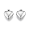 201 Stainless Steel Pendants, Heart, Stainless Steel Color, 16x14x5mm, Hole: 1.2mm