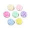 Flocky Opaque Resin Beads, Flower, Mixed Color, 15.5x15x8mm, Hole: 2.5mm