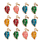 Golden Plated Alloy Pendants, with Enamel, Leaf, Mixed Color, 19.5x9.5x2.2mm, Hole: 1.5mm, 50pcs/set