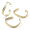Rack Plating Brass Open Cuff Bangles, Long-Lasting Plated, Lead Free & Cadmium Free, Real 18K Gold Plated, Inner Diameter: 2-1/4x2 inch(5.7x5.1cm)