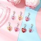 Transparent Acrylic Heart Pendant Decorations, with Zinc Alloy Lobster Claw Clasps, Mixed Color, 28mm