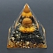 Orgonite Pyramid Resin Energy Generators, Reiki Natural Tiger Eye Chips Inside for Home Office Desk Decoration, 60mm