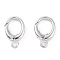 Anti-Tarnish Rhodium Plated 925 Sterling Silver Spring Gate Rings, Oval, Platinum, 12x7.5x2.5mm, Hole: 1.4mm