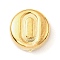 304 Stainless Steel Beads, Flat Round with Letter, Golden, Letter O, 7x3.5mm, Hole: 1.7mm