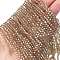 Transparent Electroplate Glass Beads Strands, Pearl Luster Plated, Faceted, Bicone, PeachPuff, 2.9~3.3x2.8mm, Hole: 0.7mm, about 135~140pcs/strand, 38~40cm