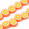 Handmade Polymer Clay Bead Strands, Lemon Slice, Dark Orange, 8~10x3.5~4.5mm, Hole: 1.6mm, about 38~40pcs/strand, 13.98 inch~15.55 inch(35.5~38cm)