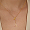 Stylish Stainless Steel Infinity Cross Lariat Necklaces for Women, Perfect for Daily Wear, Golden, 17.72 inch(45cm)