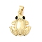 Brass Micro Pave Cubic Zirconia Pendants, Frog Charms, Long-Lasting Plated, Rack Plating, Lead Free & Cadmium Free, Real 18K Gold Plated, 19.5x16x4.5mm, Hole: 4x3mm