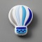 Silicone Beads, Hot Air Balloon, Random Sorted Color, Colorful, 28x22x9.5mm, Hole: 2mm