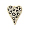 Brass Micro Pave Clear Cubic Zirconia Pendants, Heart Charms, with Enamel Leopard Print, Rack Plating, Long-Lasting Plated, Lead Free & Cadmium Free, Real 18K Gold Plated, 29.5x22x4.5mm, Hole: 1.6mm