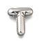 304 Stainless Steel Pendants, Letter Charm, Anti-Tarnish, Letter T, 21x19x5.5mm, Hole: 3.4x2mm