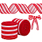 Burlap Ribbons, Stripe, with Iron Edge, FireBrick, 2-1/2 inch(63mm), about 5.00 Yards(4.57m)/Roll
