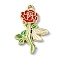 Alloy Enamel Pendants, Golden, Flower, 31.5x20.5x2mm, Hole: 2mm