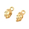 Brass Ice Pick Pinch Bails, Leaf, Nickel Free, Long-Lasting Plated, Real 18K Gold Plated, 9x7x4mm, Hole: 1.4mm